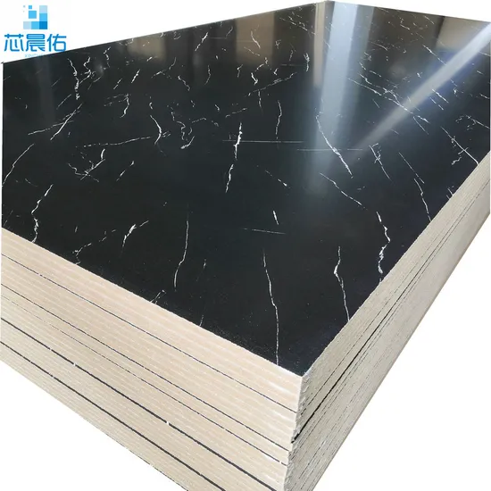 1220*2440*18mm White Marble Glossy Melamine MDF Board 